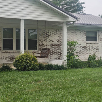 Textured brick home with German Smear