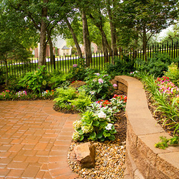 Oklahoma Landscape - Red Brick Courtyard & Shade Garden