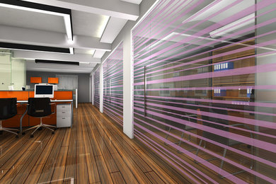 Home office - large modern home office idea in Other