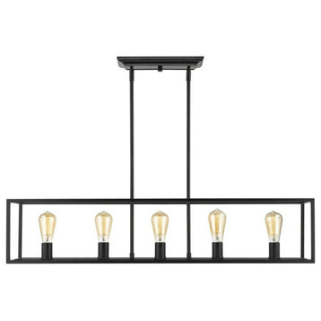 5 Light Linear Pendant in Sturdy style - 8.75 Inches high by 41 Inches