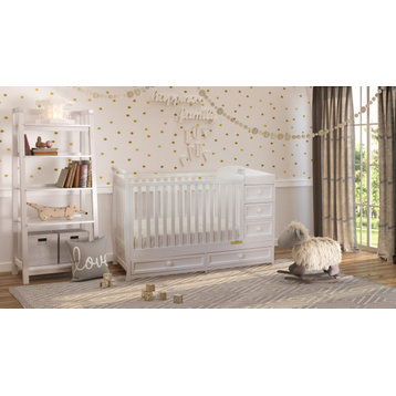 Daphne 2-in-1 Crib and Changing Table, White