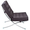 Modern Classics Pavilion Chair in Italian Leather, Dark Brown
