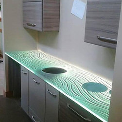 "Wave" Glass Countertop - Tabletop