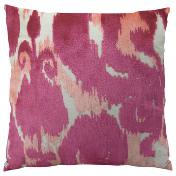 Plutus Velvet Bliss Coral Handmand Throw Pillow, Single Sided, 12x20