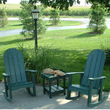 RECYCLED PLASTIC ROUND BACK ADIRONDACK ROCKING CHAIR