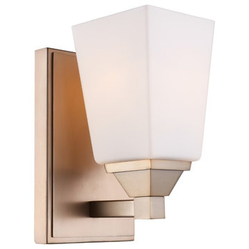 Woodbridge Lighting Berkley 1 Light Steel/Glass Bath/Wall Light in Brushed Brass