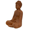 12" Japanese Sitting Zenjo-in Rust Patina Buddha Statue