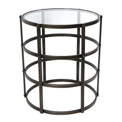 Caged Metal Accent Table - Furniture