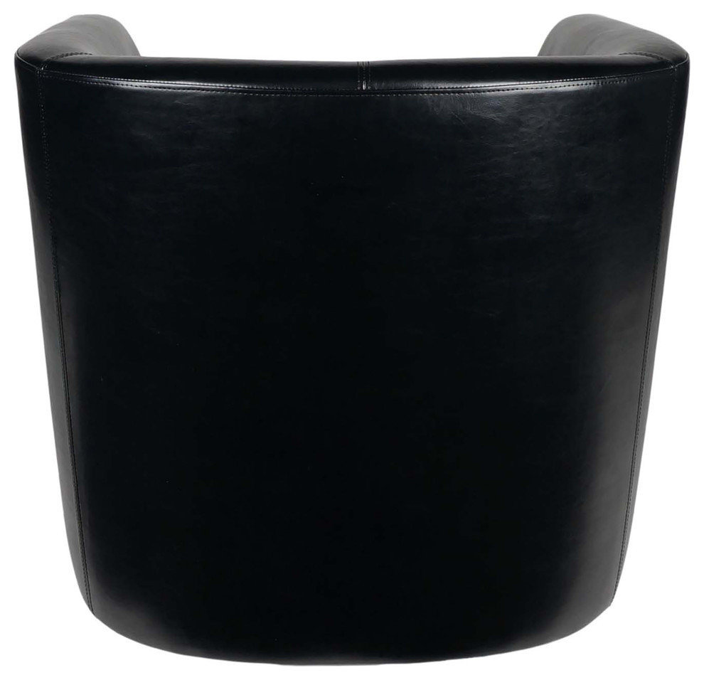 GDF Studio Corley Black Leather Swivel Club Chair