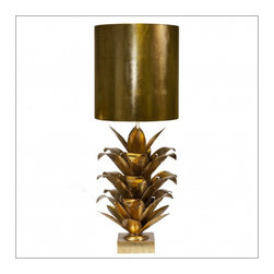 GOLD LEAF BRUTALIST PALM TABLE LAMP - Table Lamps