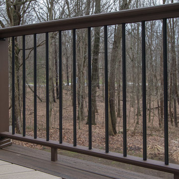 Chocolate Hot Tub Deck with Screened Porch