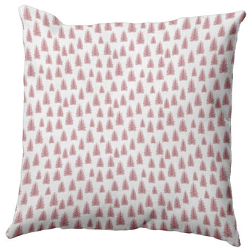 Christmas Trees Pattern Accent Pillow, Pink Icing, 16"x16"
