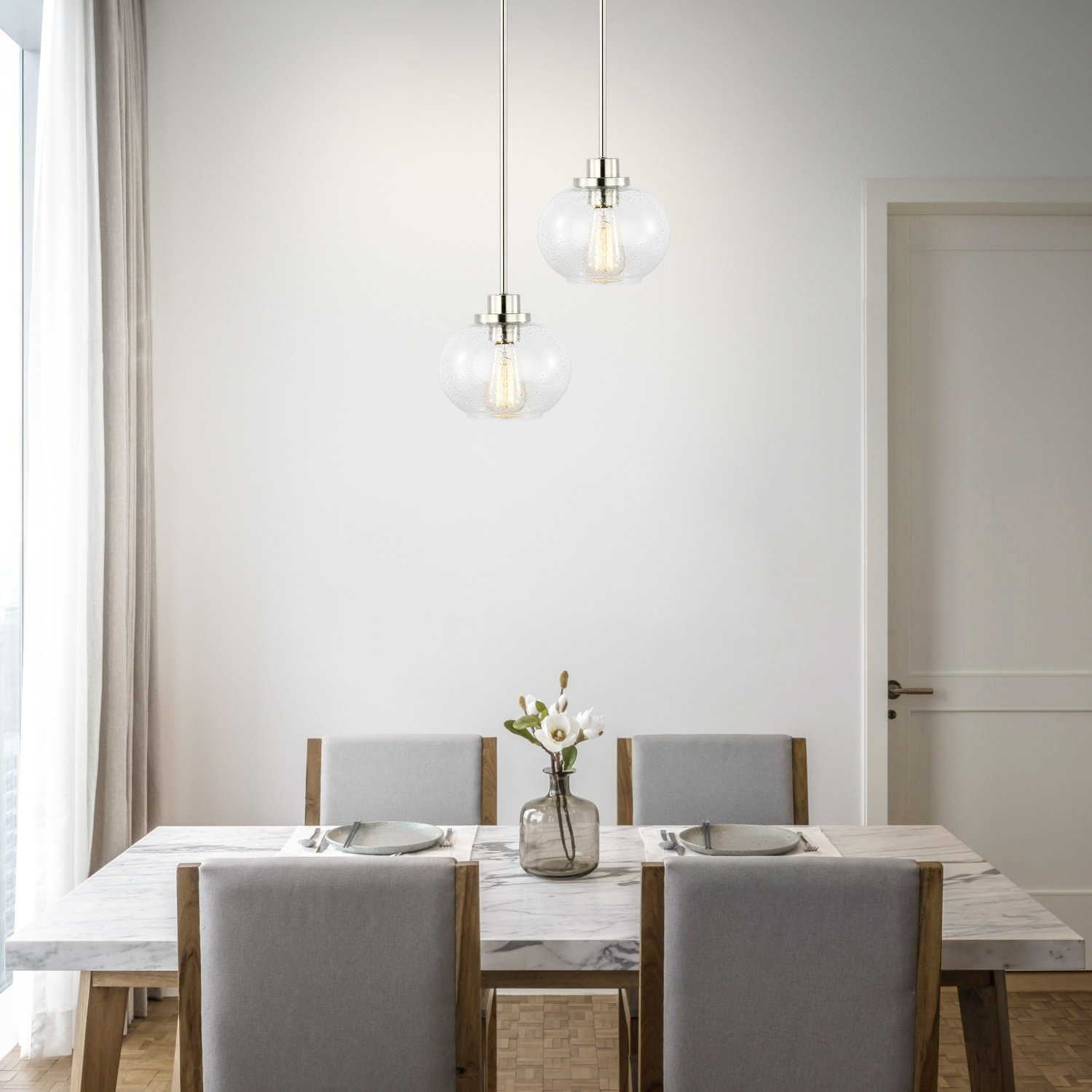 Comstock Seeded Glass Pendant Light