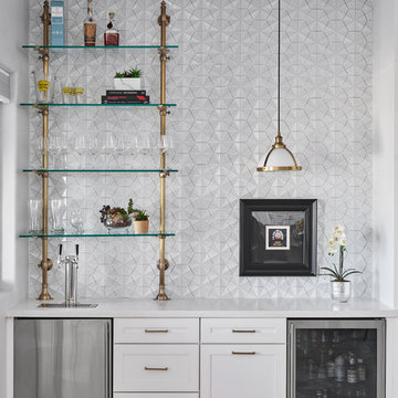 Get Geometric With This Blue Kitchen