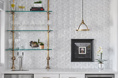 Example of a trendy kitchen design in New York