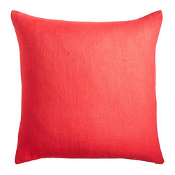 EUROPEAN FLAX LINEN PILLOW COVER &ndash; BERRY SQUARE - Decorative Pillows