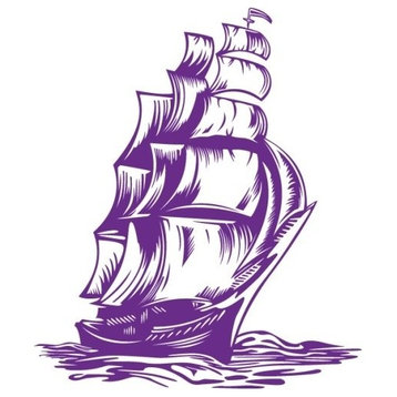 Sail Away Wall Decal, Violet, 39"x45"