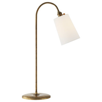 Mia Table Lamp in Gilded Iron with Linen Shade