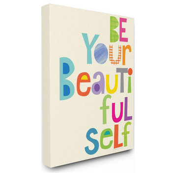 Stupell Industries Be Your Beautiful Self Patchwork, 30"x40", Canvas Wall Art