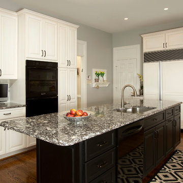 Galley Kitchen in Black and White