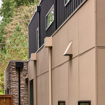 Metal siding & round downspout