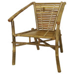 Master Garden Products - Stackable Bamboo Chair, Set of 2 pcs., 22"W x 22"D x 34"H - This stack-able natural bamboo lounge chair is great for indoors and outdoors. They are made of sturdy mature solid Tam Vong bamboo poles and are well constructed with bamboo dowels and glue for excellent strength and beauty. Tam Vong, also known as Iron bamboo or Calcutta bamboo, is harder than other types of bamboo making this chair extremely sturdy. Easy assembly required. 24"W x 24"D x 31"H