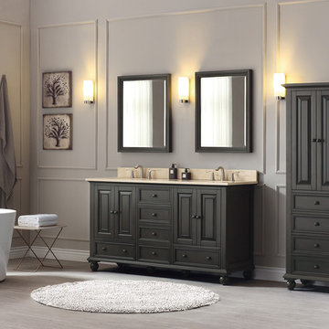 Avanity Thompson 61 in. Double Sink Vanity Combo in Charcoal Glaze finish