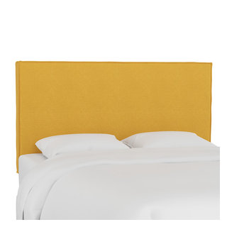 Foreman French Seam Slipcover Headboard, Linen French Yellow, Full ...