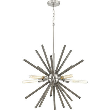 Thorpe 5-Light Brushed Nickel Mid-Century Modern Chandelier Light