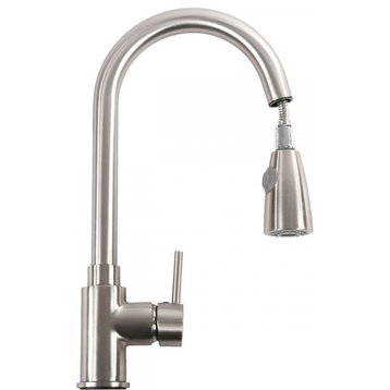 Single Handle Pull-Out Sink Faucet Spray, 16" Brushed Nickel
