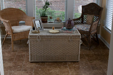 Mid-sized minimalist porcelain tile sunroom photo in DC Metro
