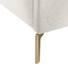 Inspired Home Alessio Bed, Upholstered,  Linen, Light Beige, Queen