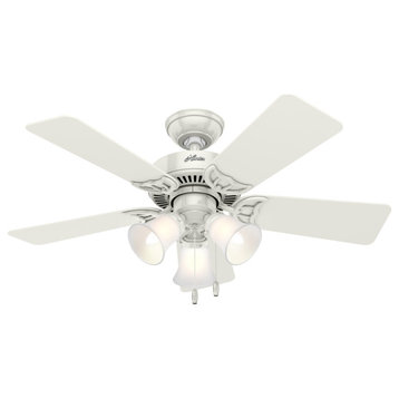 Hunter Fan Company 42" Southern Breeze White Ceiling Fan With Light