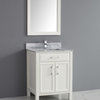 Art Bathe 28" Calais Vanity Set, White and Natural Carrera