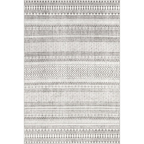Nuloom Catherine Henna Tribal Bands Striped Area Rug, Grey 10'x14'