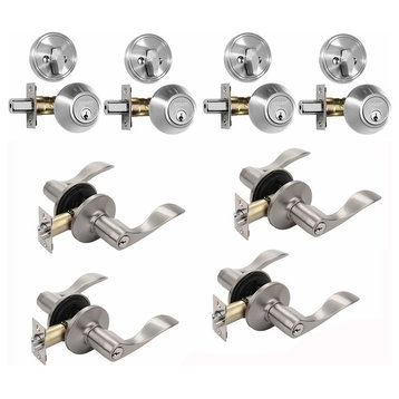 Dynasty Hardware Heritage Entry Lever/Deadbolt Combo - 4 Pack Contractor Pack