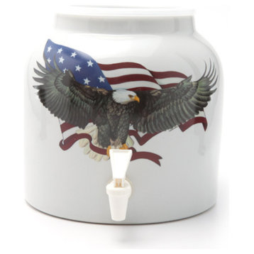 Goldwell Designs Patriotic Eagle Design Water Dispenser Crock