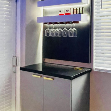 Custom Floating Wet Bar & Entertainment Cabinet