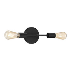 Iconic, 2-Light LED Wall Sconce, Matte Black, Replaceable LED