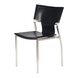 Vera Satin Nickel Frame Dining Chair | Black (Set of 4) - Dining Chairs