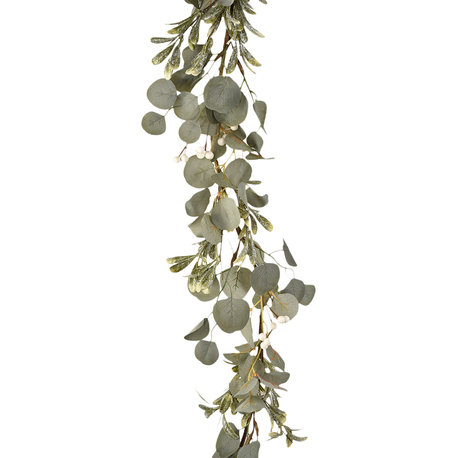 Serene Spaces Living 5 Ft Eucalyptus Holiday Garland With Glittered Mistletoe