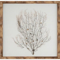 Wall Art -  Sea Fan - Bamboo Frame - Oyster Linen