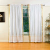 White  Rod Pocket  Sheer Sari Curtain / Drape / Panel   - 80W x 108L - Pair