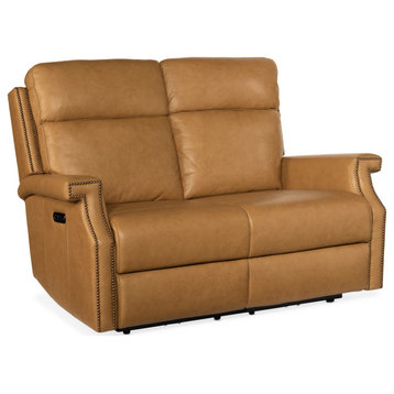 Hooker Furniture SS106-PHZ2 58"W Leather Sofa - Brown