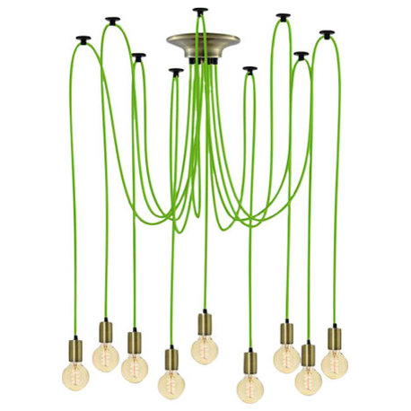 Green And Brass Pendant Light Chandelier