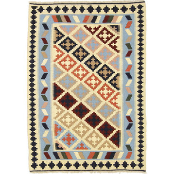 Persian Kilim Fars 4'11"x3'5" Hand Woven Oriental Rug