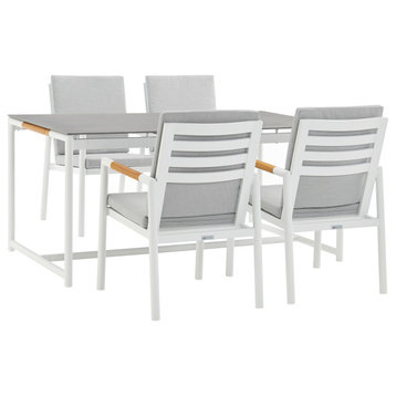 Royal Outdoor Dining Set, White, 5-Piece