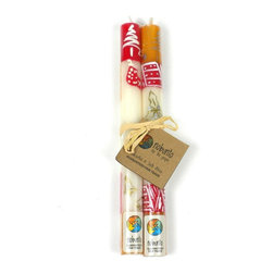 Nobunto - Tall Hand Painted Candles, Pair, Kimweta Design, Nobunto - Candles