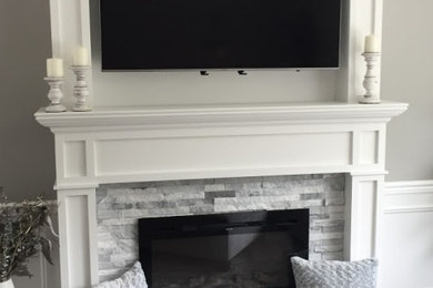Example of an arts and crafts family room design in New York