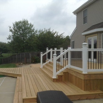 Pressure Treated Pool Deck with Solar Caps
